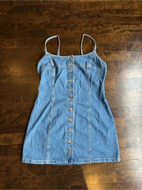 Zara Blue Denim Button-Front Mini Dress